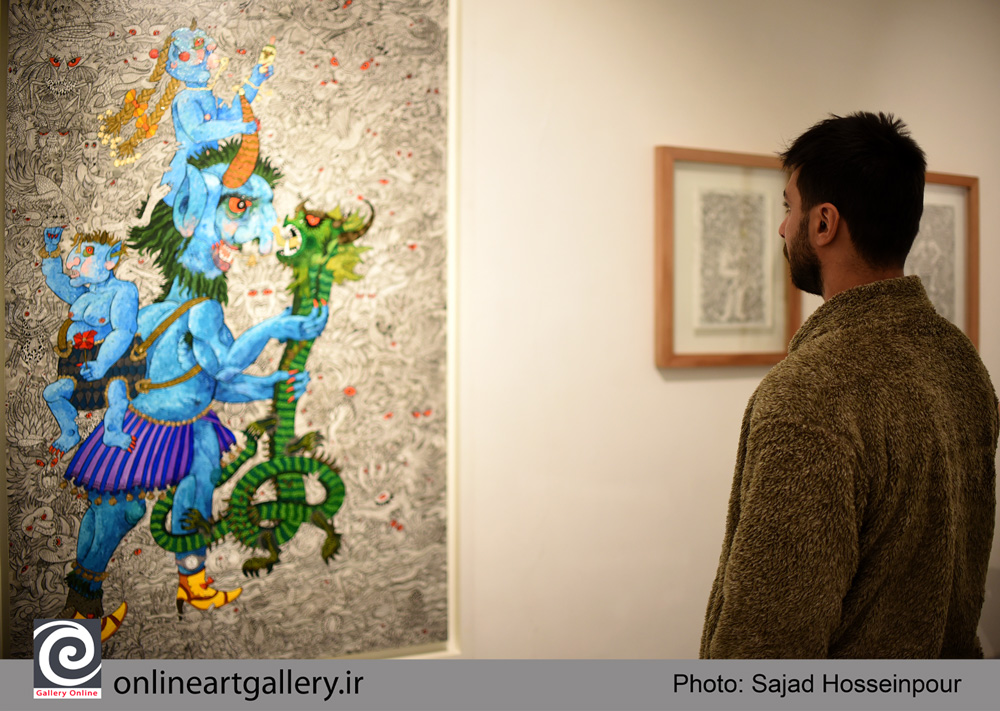 گزارش تصویری نمایشگاه آثار علی اکبر صادقی در گالری هور